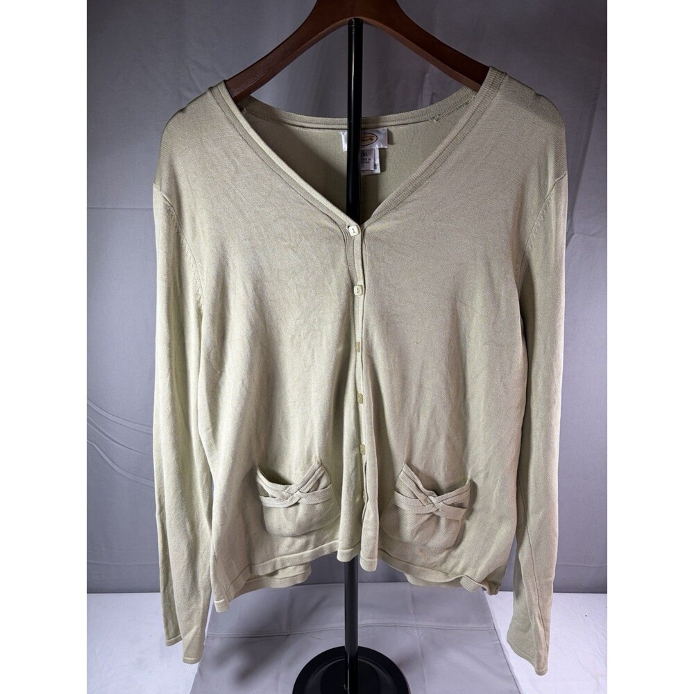 TALBOTS light green cotton cardigan sweater XLP